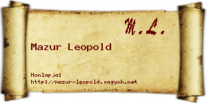 Mazur Leopold névjegykártya